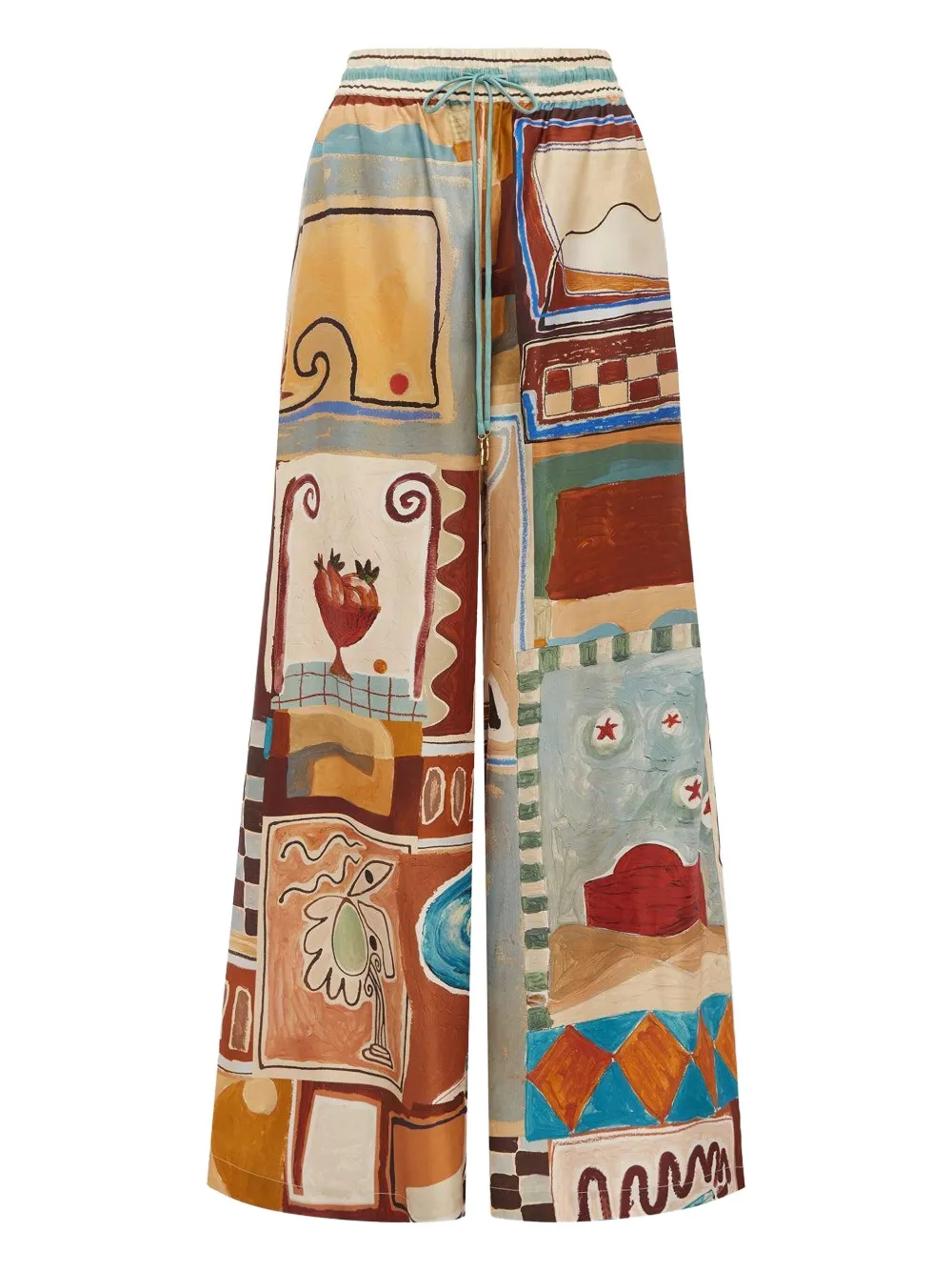 Alemais Michelle Printed Trousers In Brown