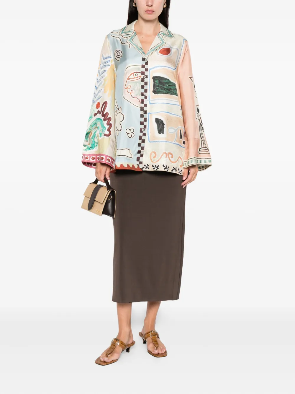 ALEMAIS Michelle zijden blouse Beige