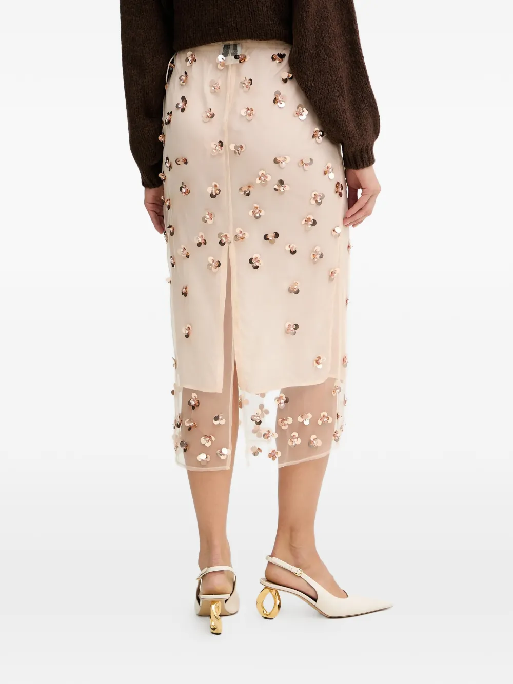  Forte Forte Embroidered-detail Midi Skirt - Neutrals 