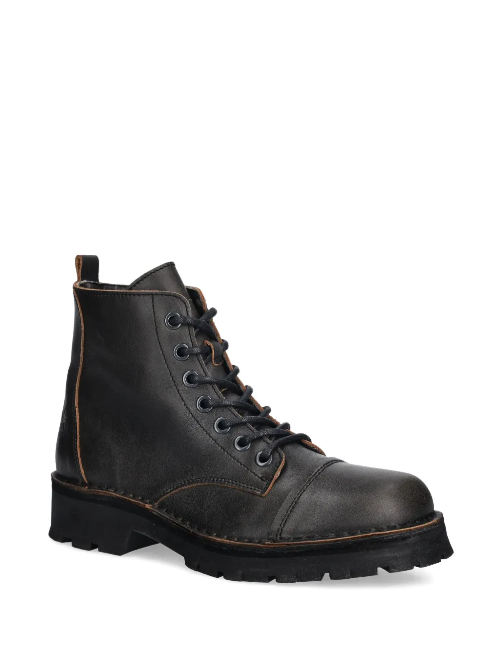 Fly London lace-up lug-sole boots Zwart