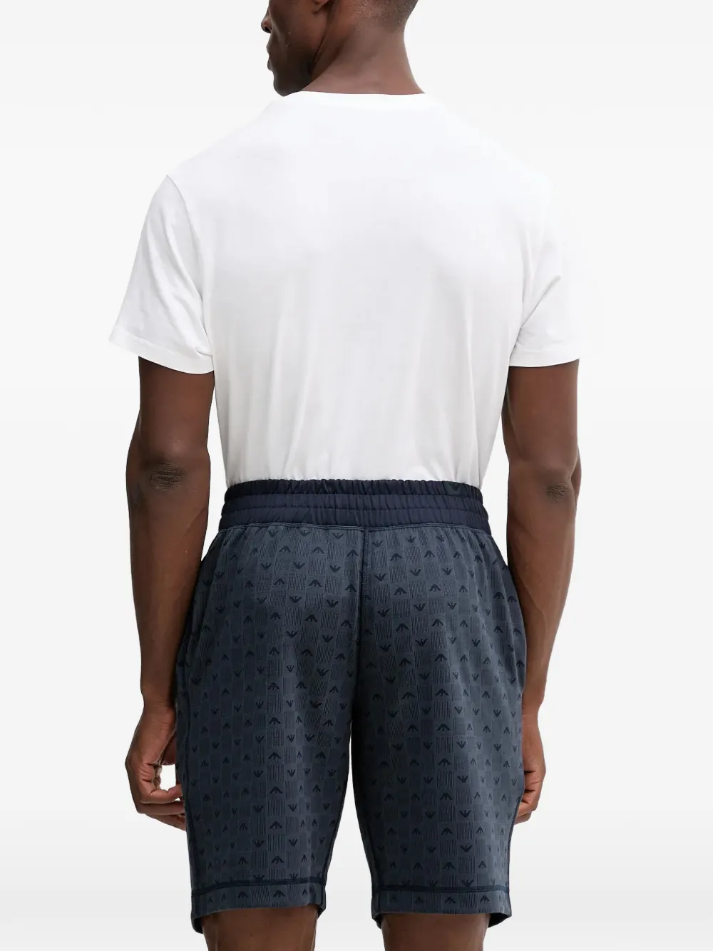 Emporio Armani Pyjamashorts met logo Blauw