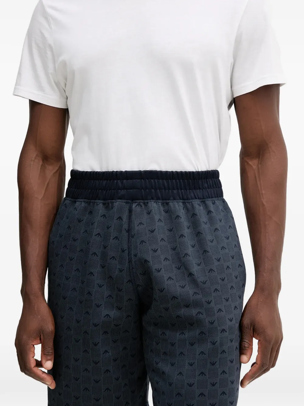 Emporio Armani Pyjamashorts met logo Blauw