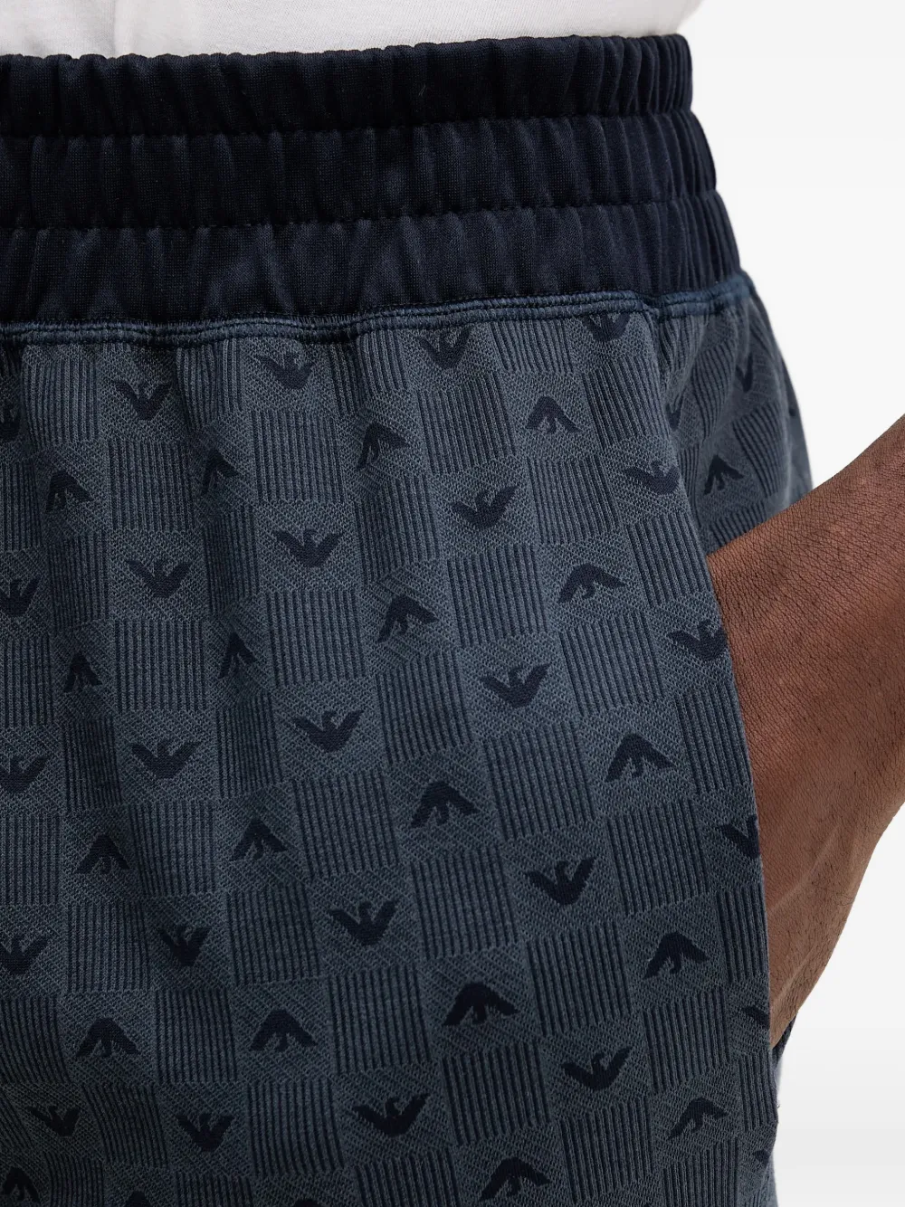 Emporio Armani Pyjamashorts met logo Blauw