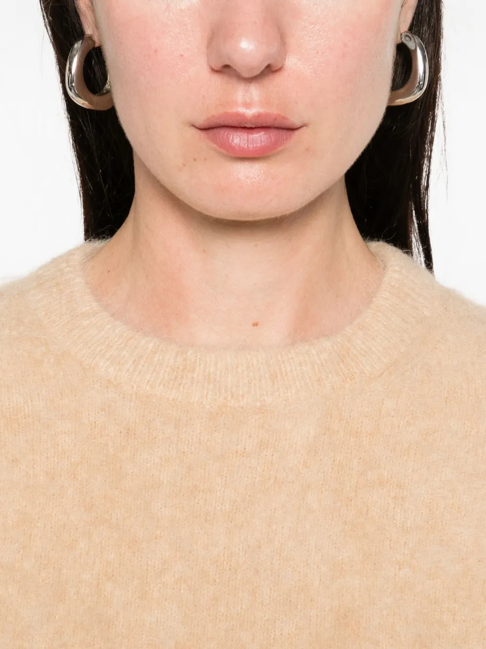 Soft Goat Crew-neck Long-sleeve Knitwear In Brown