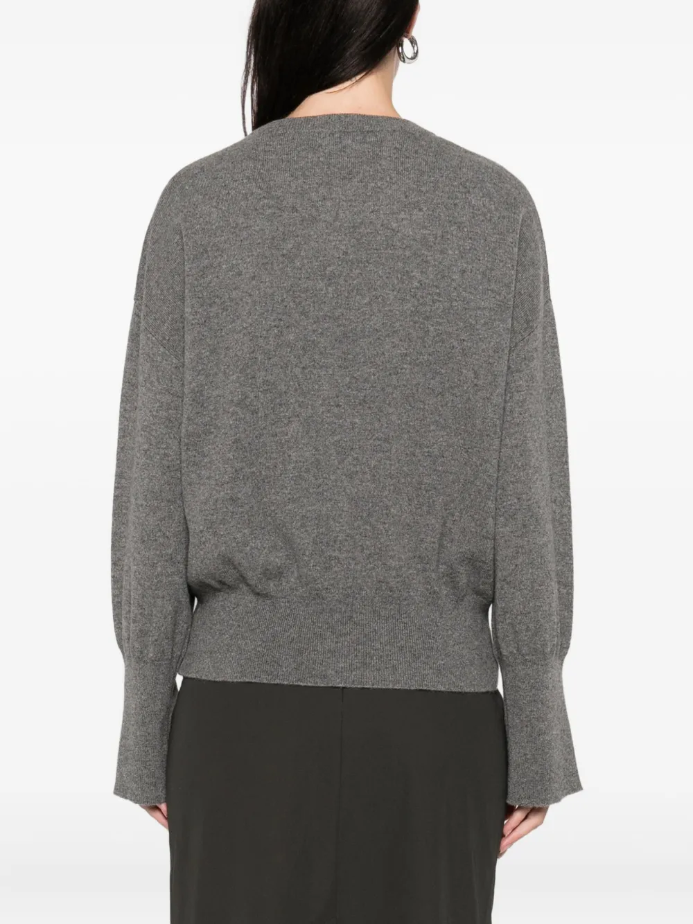 Soft Goat Long-sleeve Cre-neck Knitwear In Gray