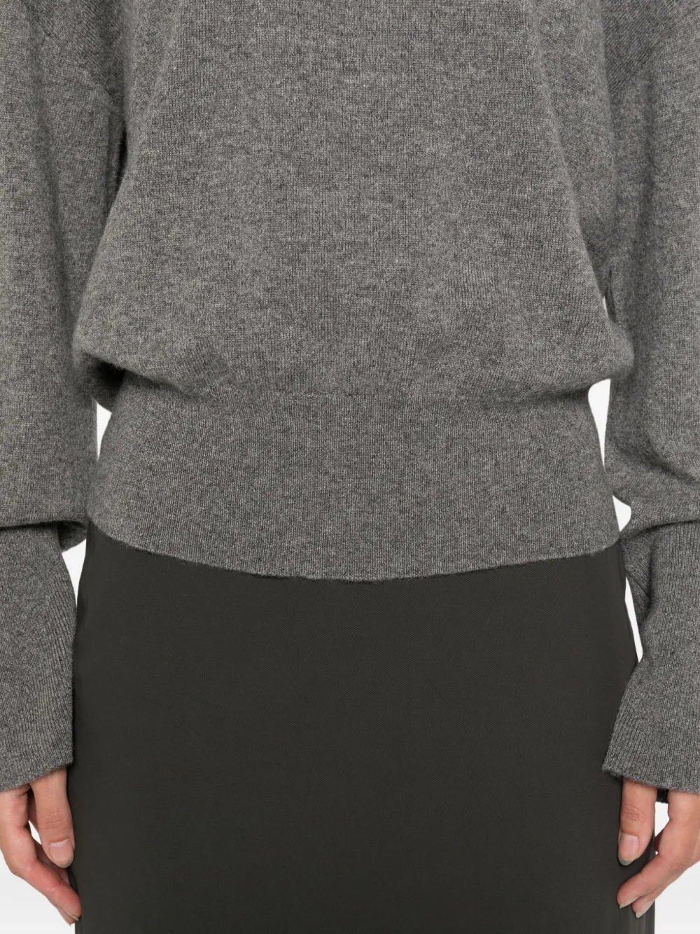 Soft Goat Long-sleeve Cre-neck Knitwear In Gray