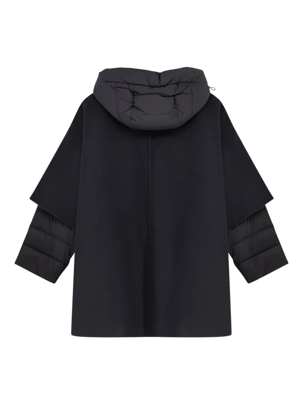 Moorer hooded zip-up coat - Zwart