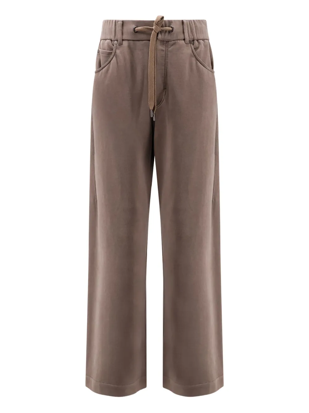 Brunello Cucinelli Women Cotton Jogging Trousers In Brown