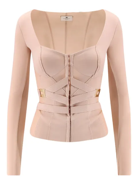 Elisabetta Franchi metal-detail long-sleeves blouse