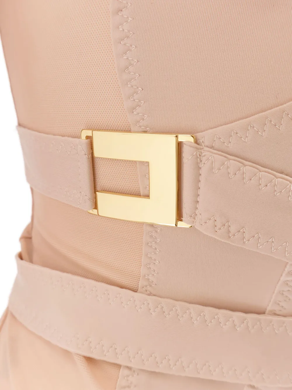 Elisabetta Franchi Blouse met metalen detail en lange mouwen Beige