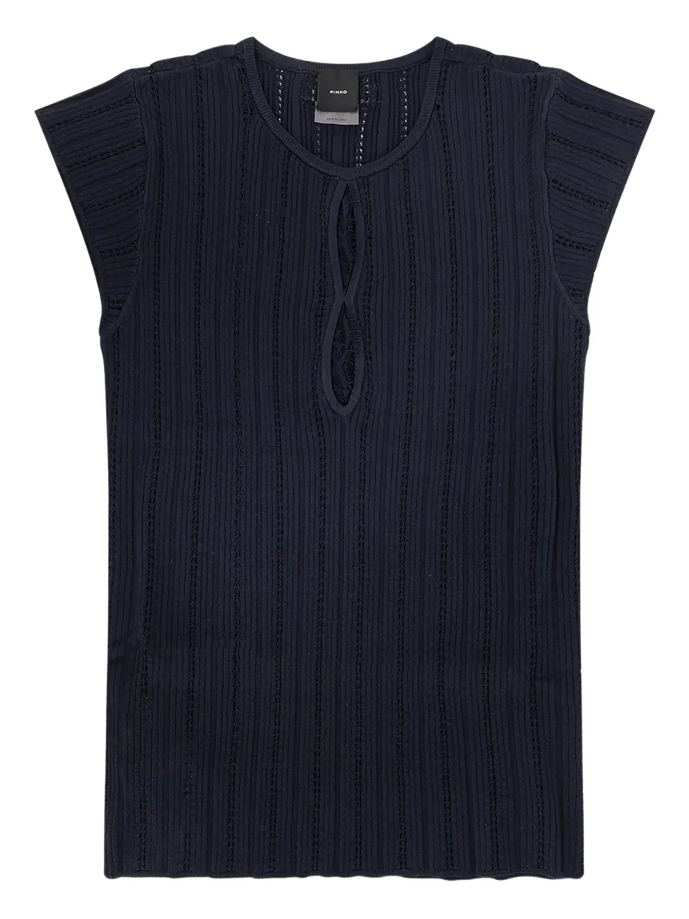 PINKO crew-neck sleeveless cutout-detail sweater - Blu
