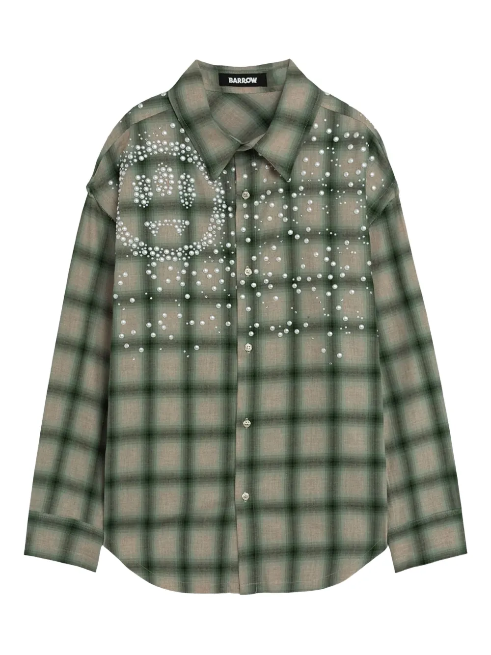 BARROW check studded shirt | Green | Image 1