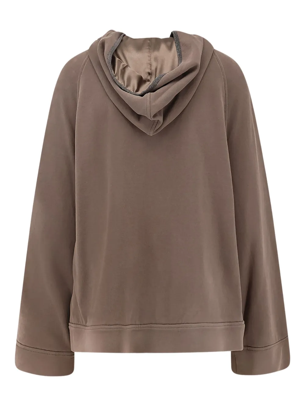 Brunello Cucinelli hooded pocket cotton hoodie - Bruin