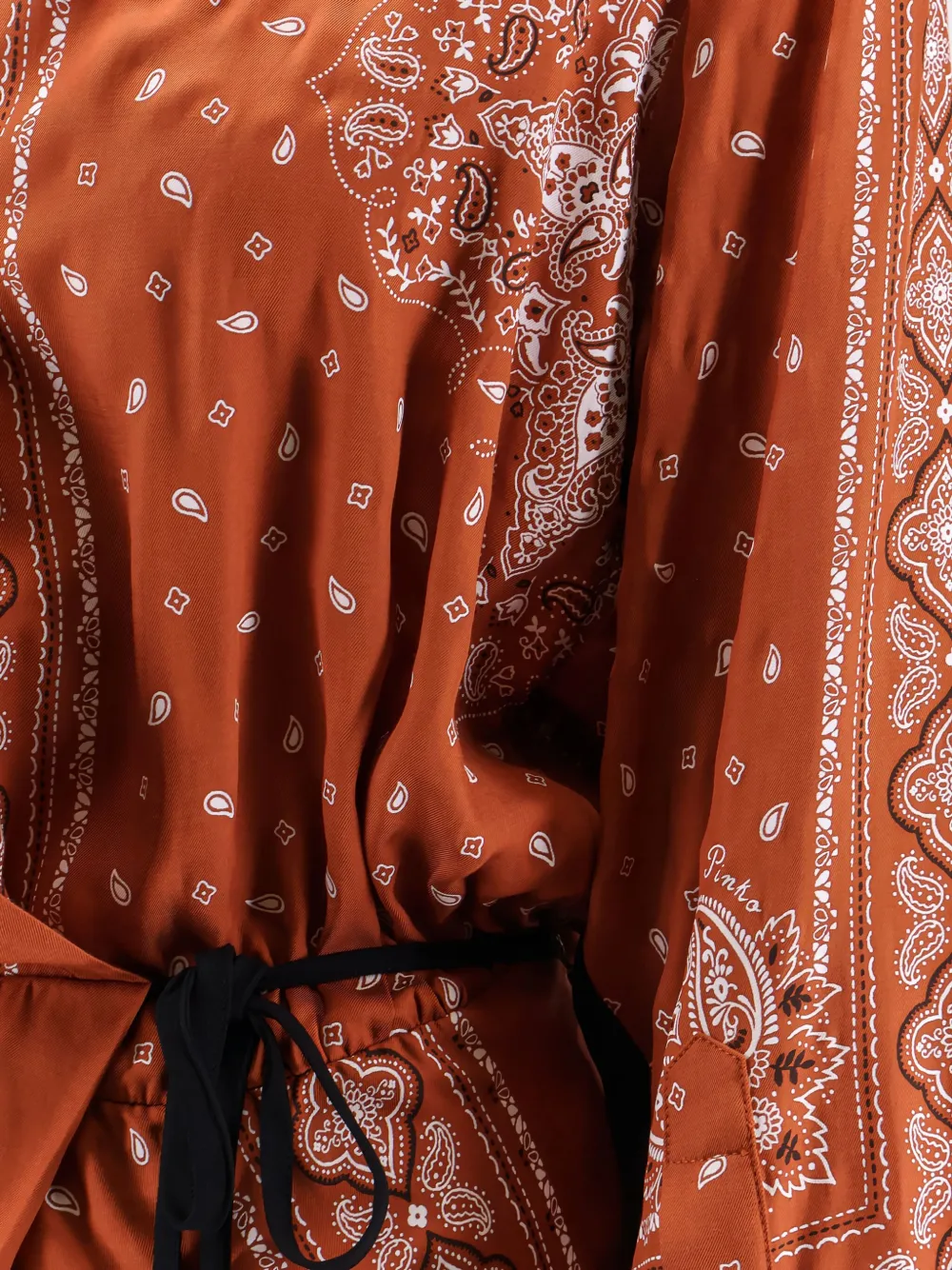 PINKO Jurk met puntige kraag en bandanaprint Oranje