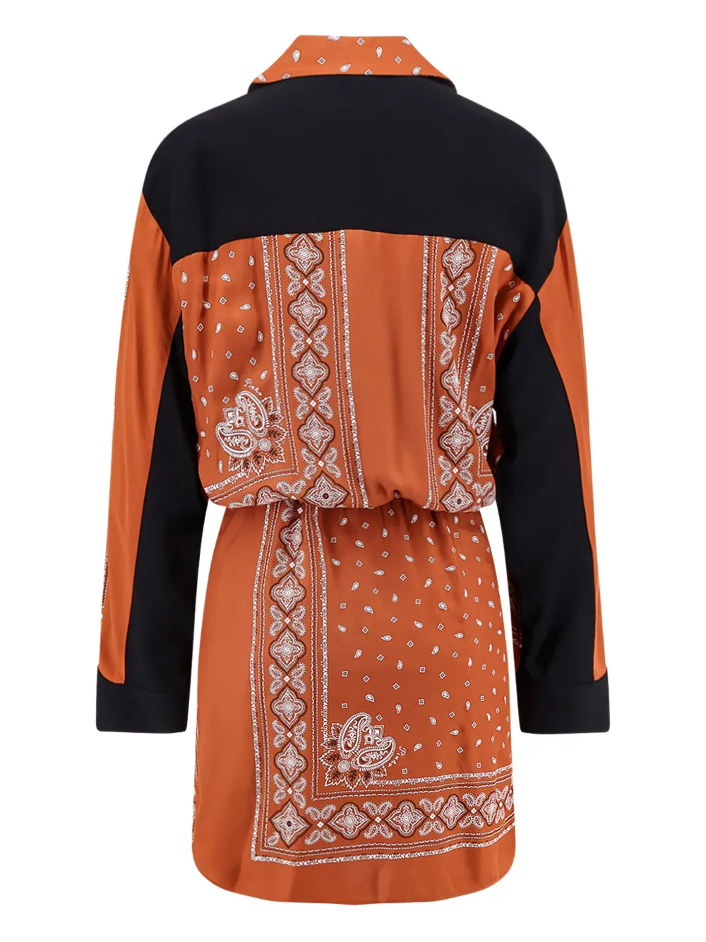 PINKO pointed-collar bandana-print dress - Oranje
