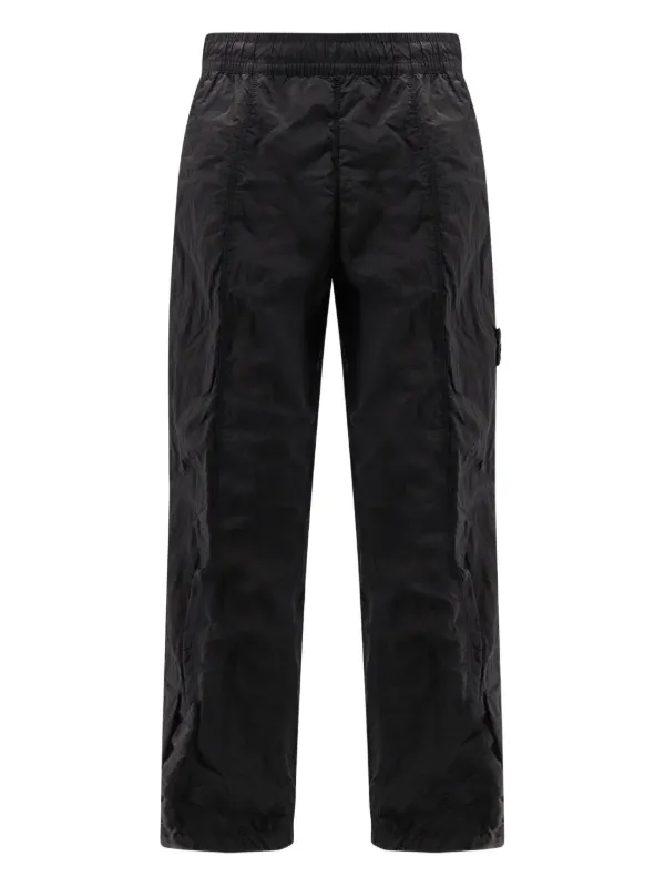 Stone Island ロゴパッチ イージーパンツ | ブラック | FARFETCH JP
