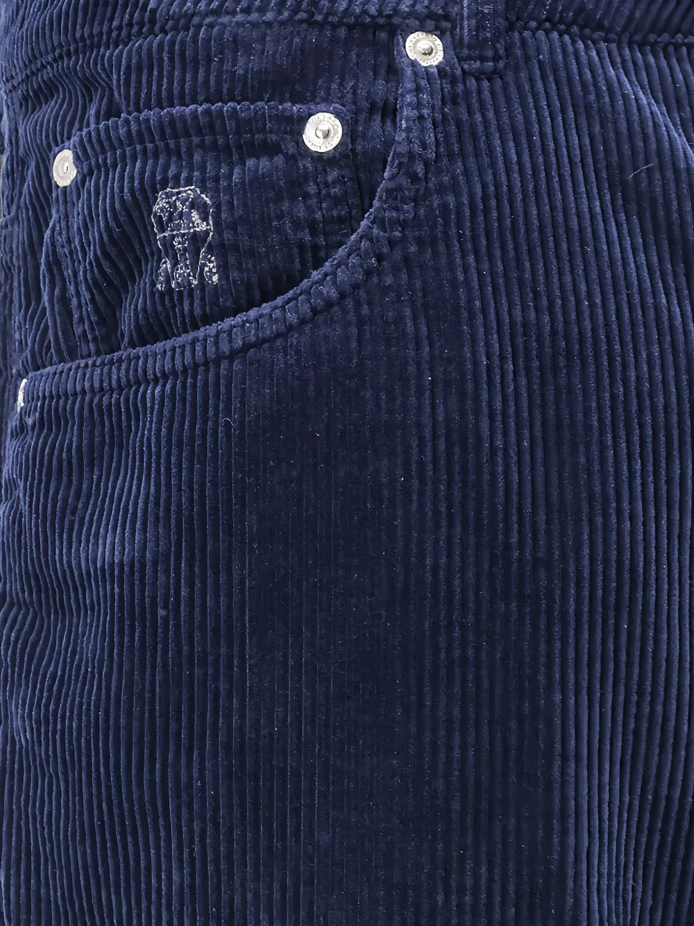 Brunello Cucinelli Broek met ribfluwelen textuur Blauw