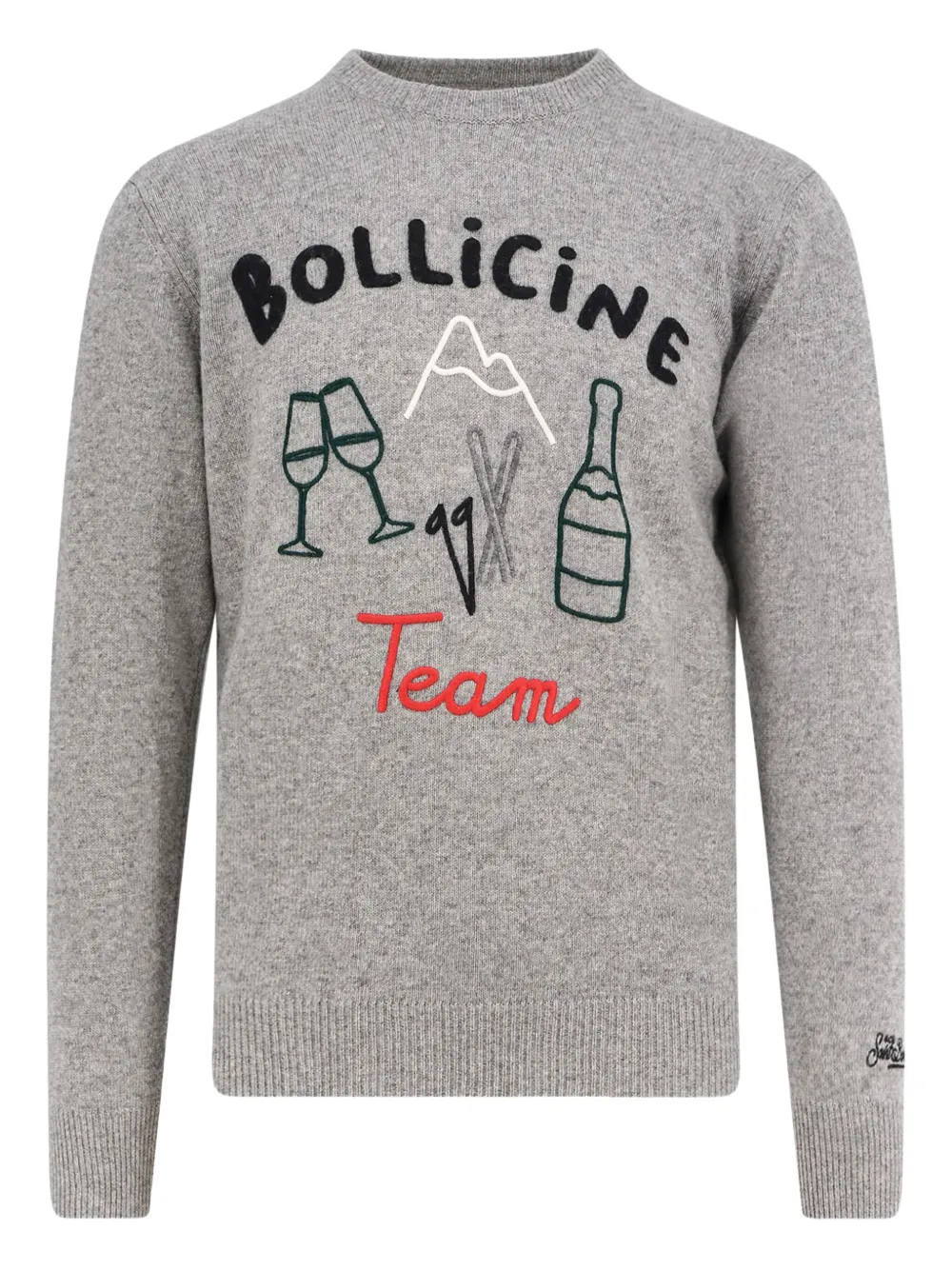 MC2 Saint Barth pull à patch logo | gris | Image 1