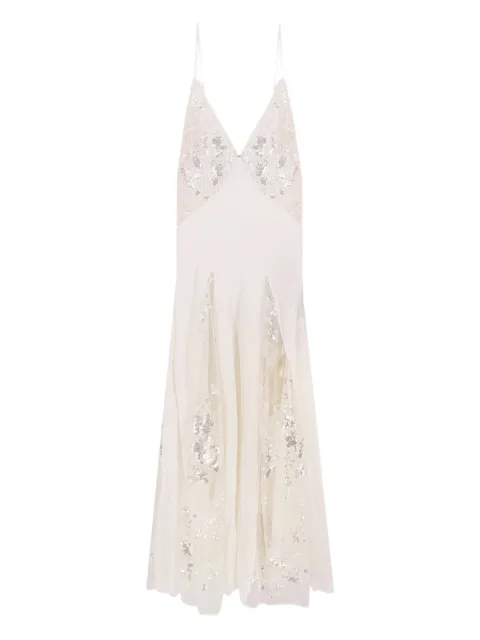 Elisabetta Franchi embroidered lace midi dress