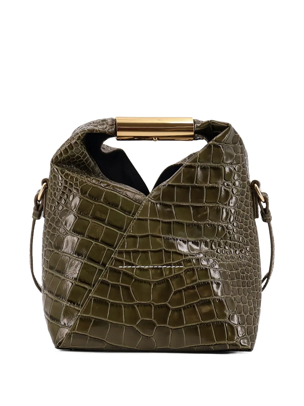 MM6 Maison Margiela crocodile-embossed shoulder bag - Groen