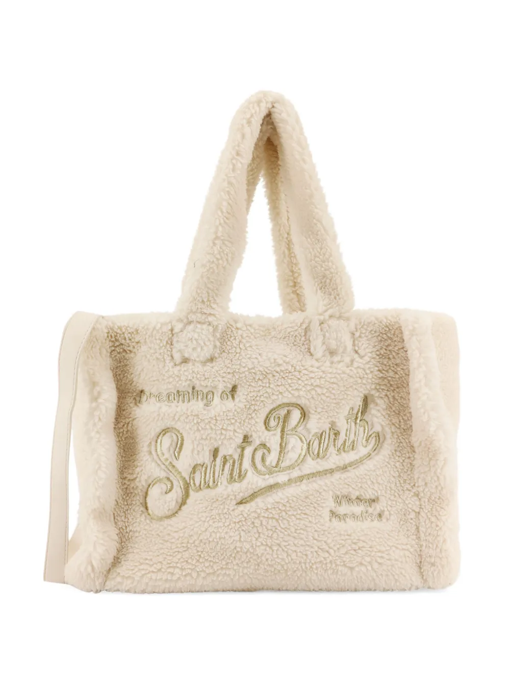 MC2 Saint Barth Colette teddy-texture logo-embroidered shoulder bag - Toni neutri