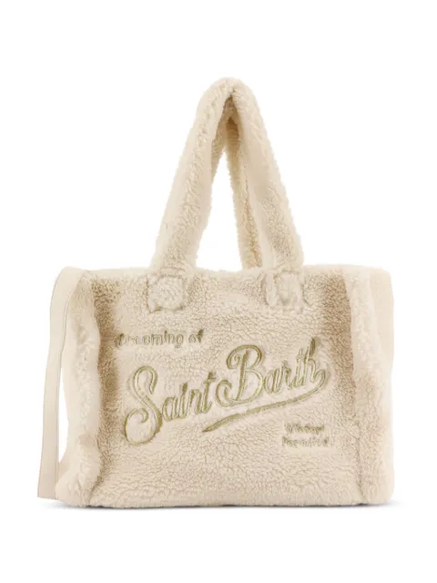 MC2 Saint Barth Colette teddy-texture logo-embroidered shoulder bag