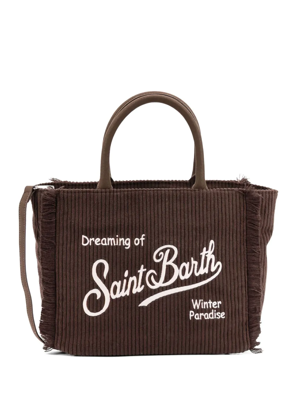 MC2 Saint Barth corduroy-textured fringed-trim tote bag | Brown | Image 1