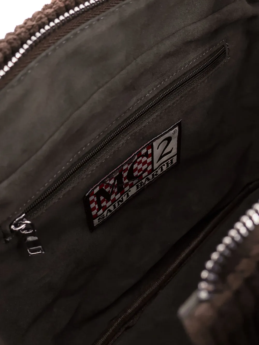 Mc2 Saint Barth Corduroy-textured Fringed-trim Tote Bag In Brown