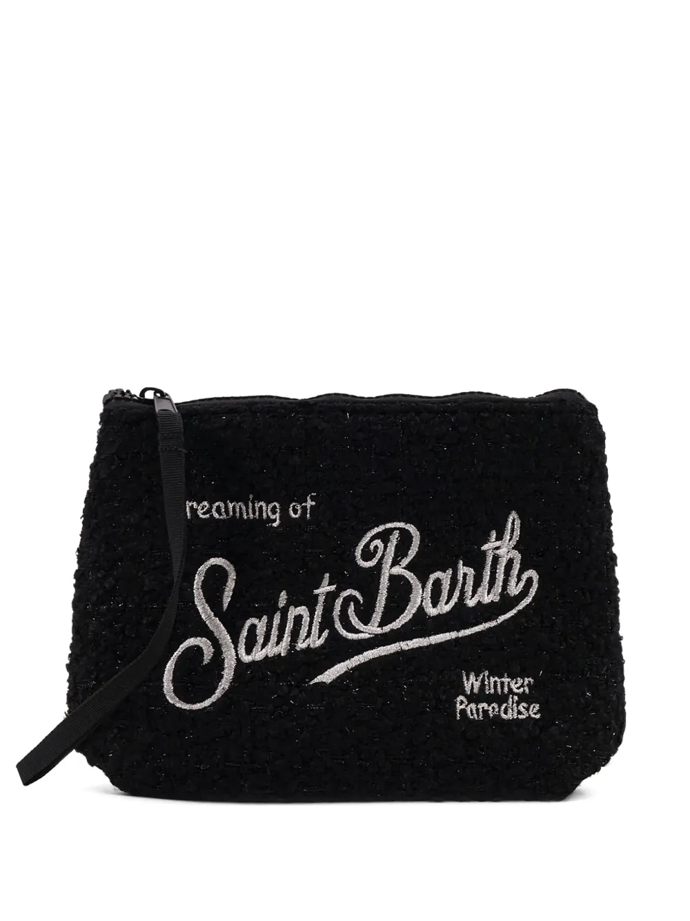 Mc2 Saint Barth Aline Logo-embroidered Clutch Bag In Black