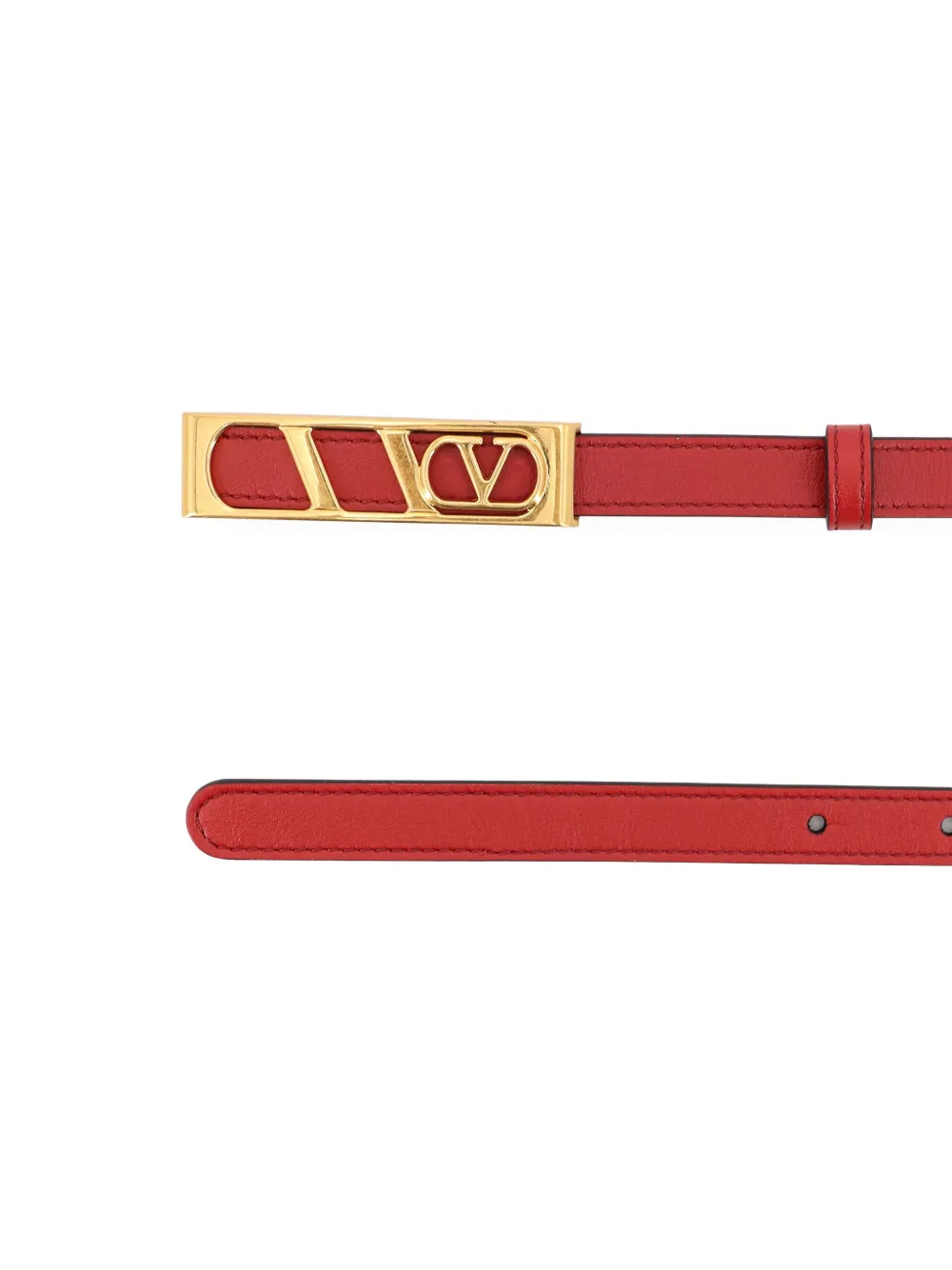 Valentino Garavani logo-buckle leather belt - Rood