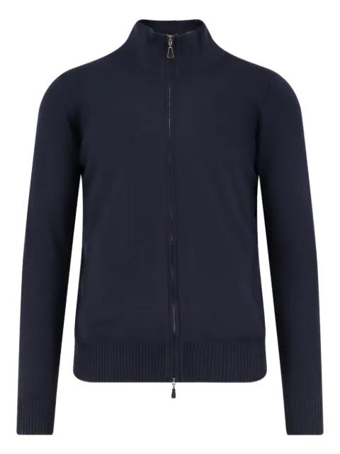 ALPHA STUDIO zip-fastening high-collar cardigan