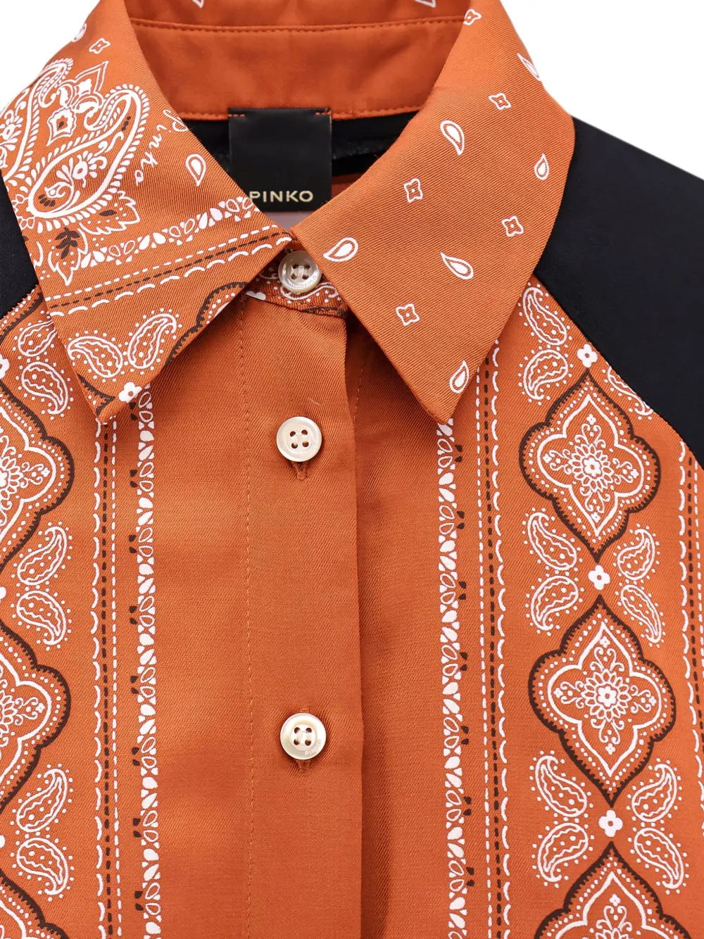 Pinko Bandana Print Drawstring Shirt In Orange
