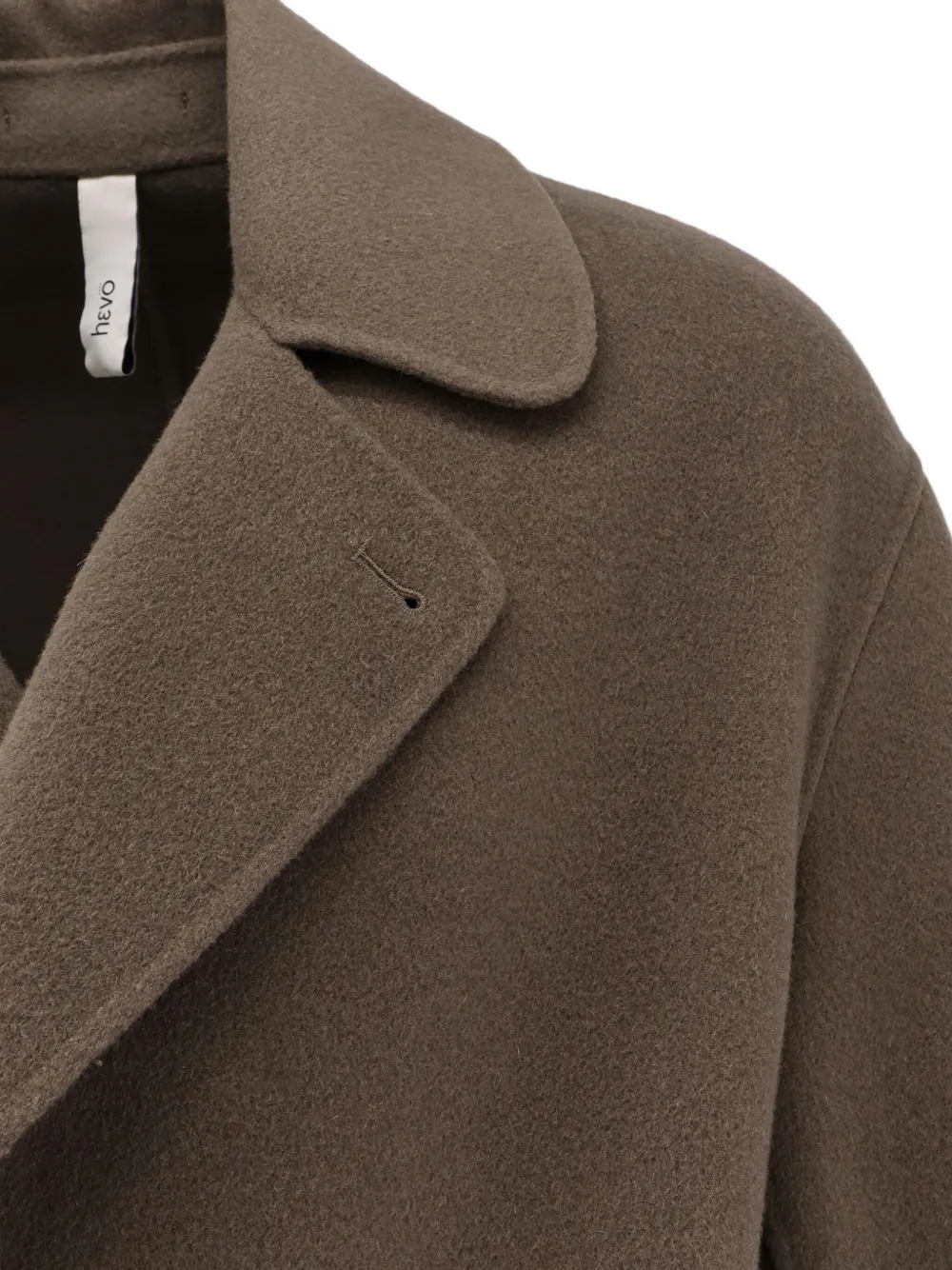 Hevo Double-breasted Flap-pocket Jacket In Brown