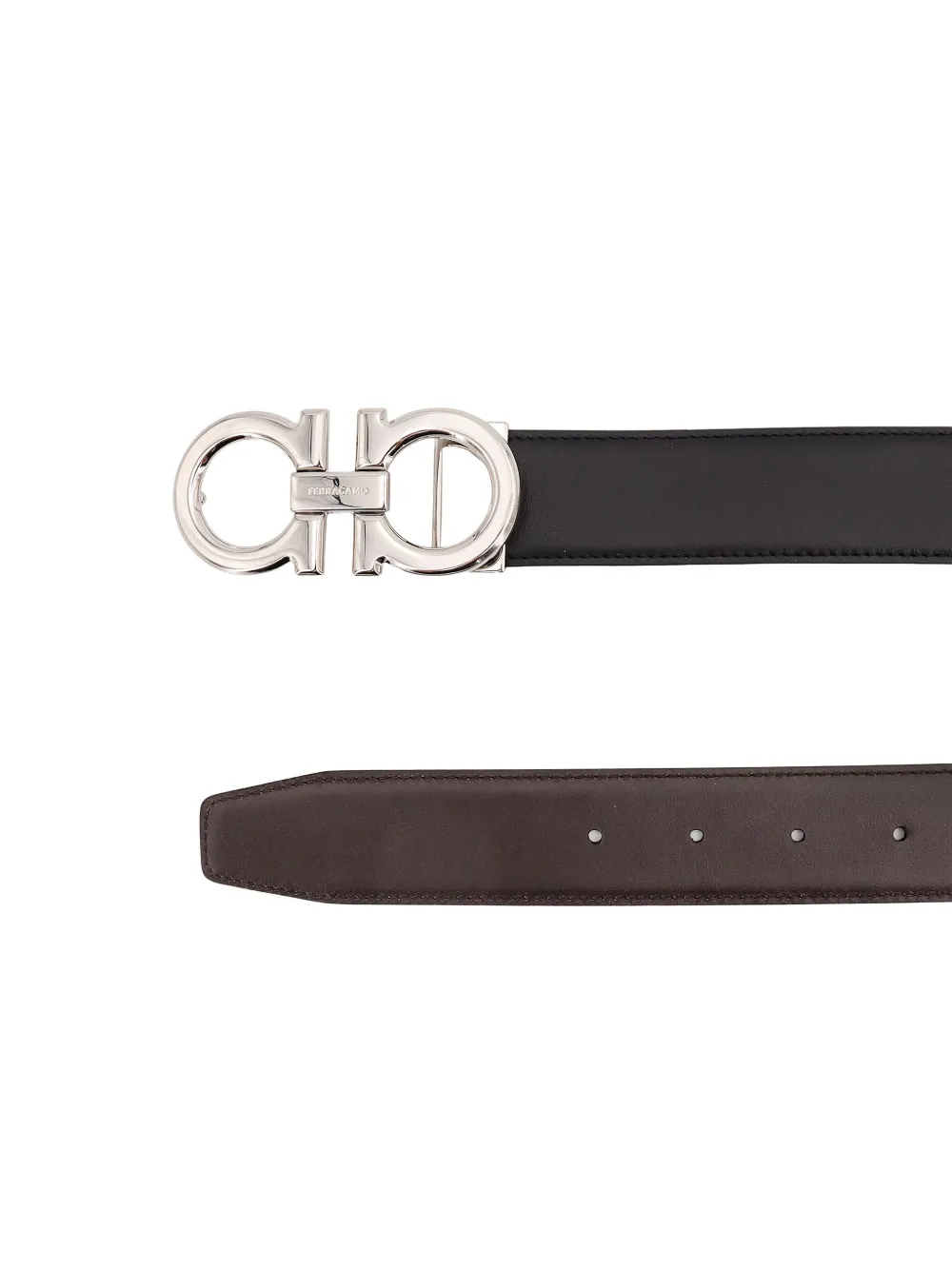 Ferragamo Gancini adjustable belt - Zwart