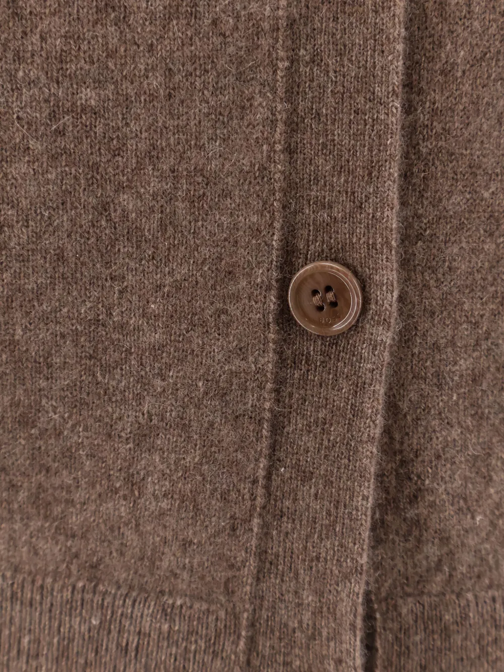 Hugo Boss Button V-neck Cardigan In Brown