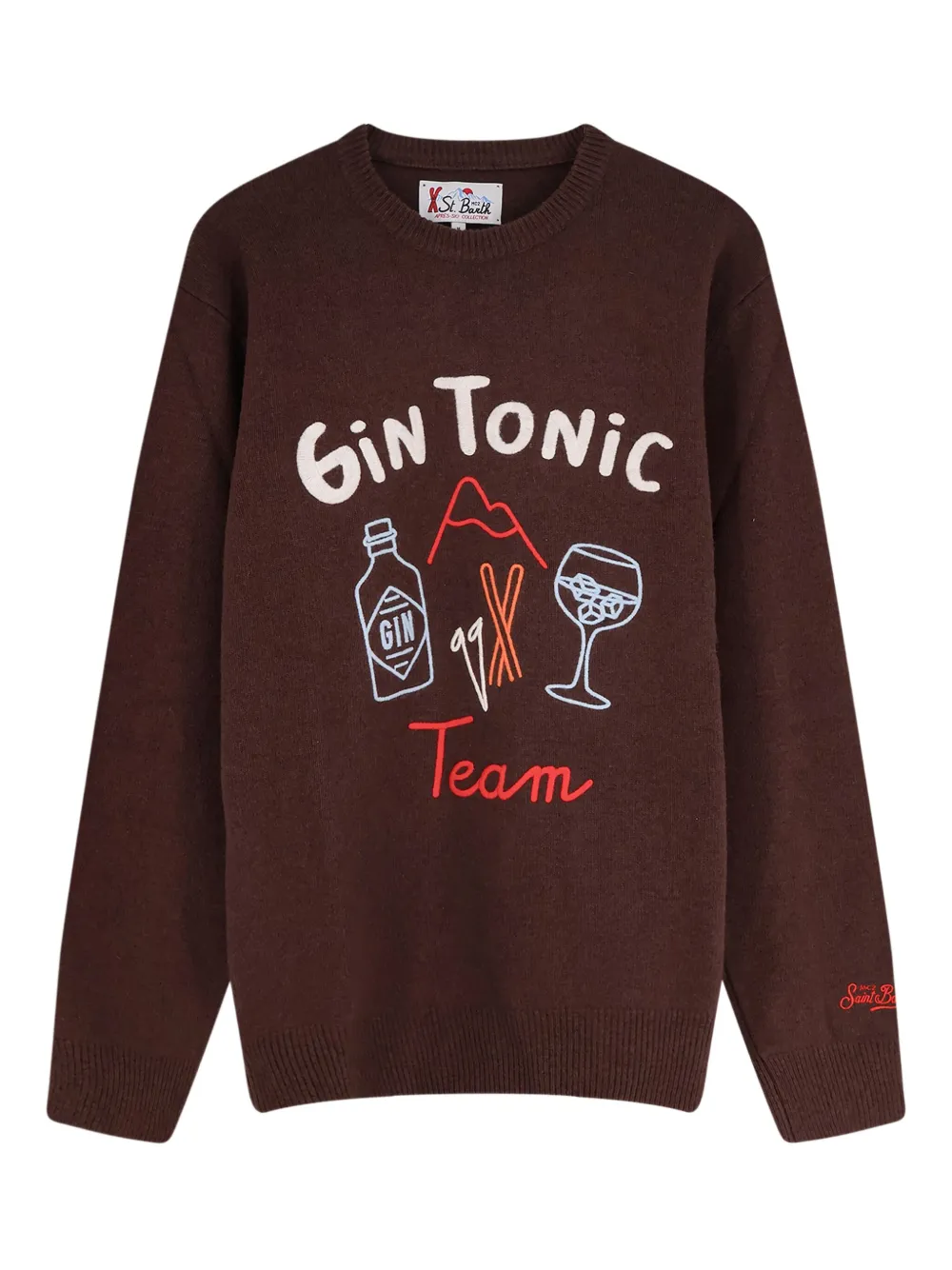 MC2 Saint Barth logo-embroidered long-sleeved sweater | Brown | Image 1