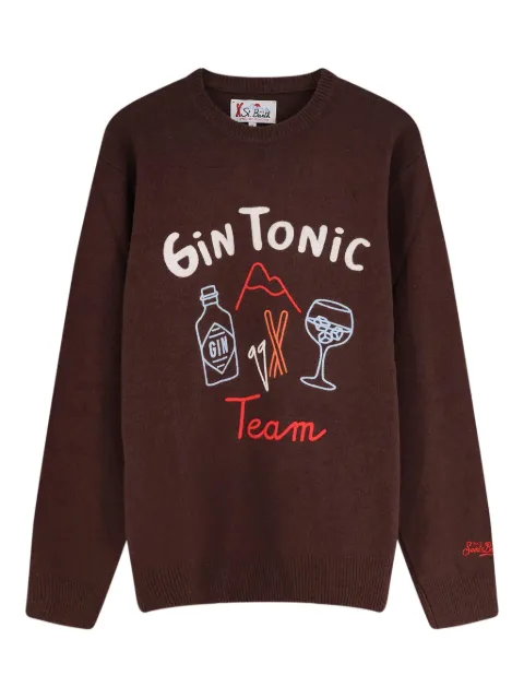 MC2 Saint Barth logo-embroidered long-sleeved sweater