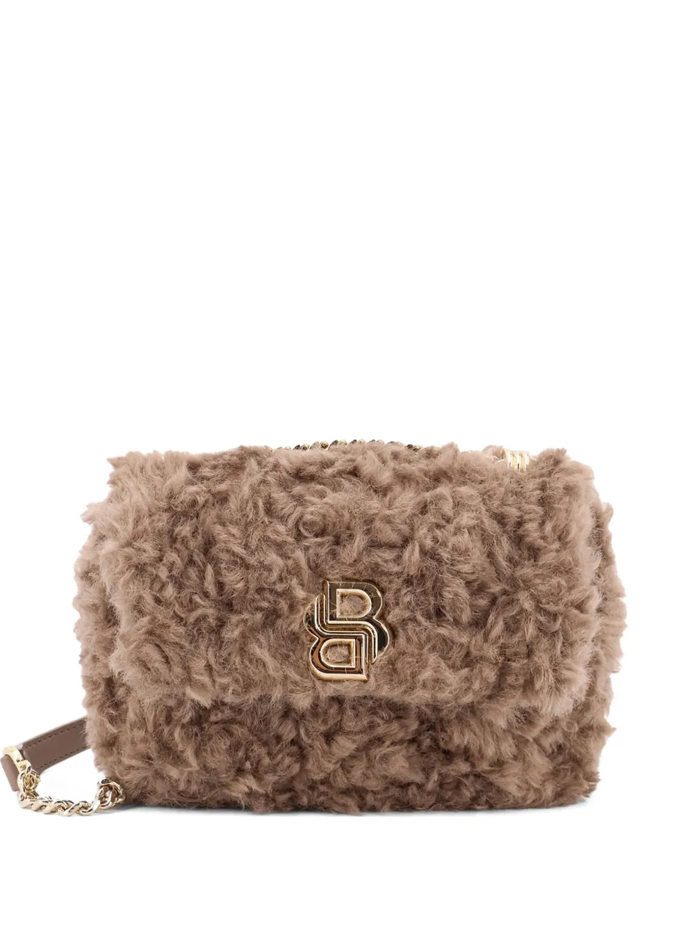 Hugo Boss Icon S Faux-fur Shoulder Bag In Neutral