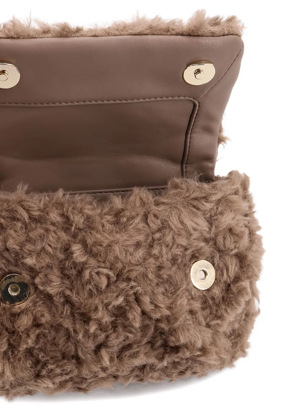 Hugo Boss Icon S Faux-fur Shoulder Bag In Neutral
