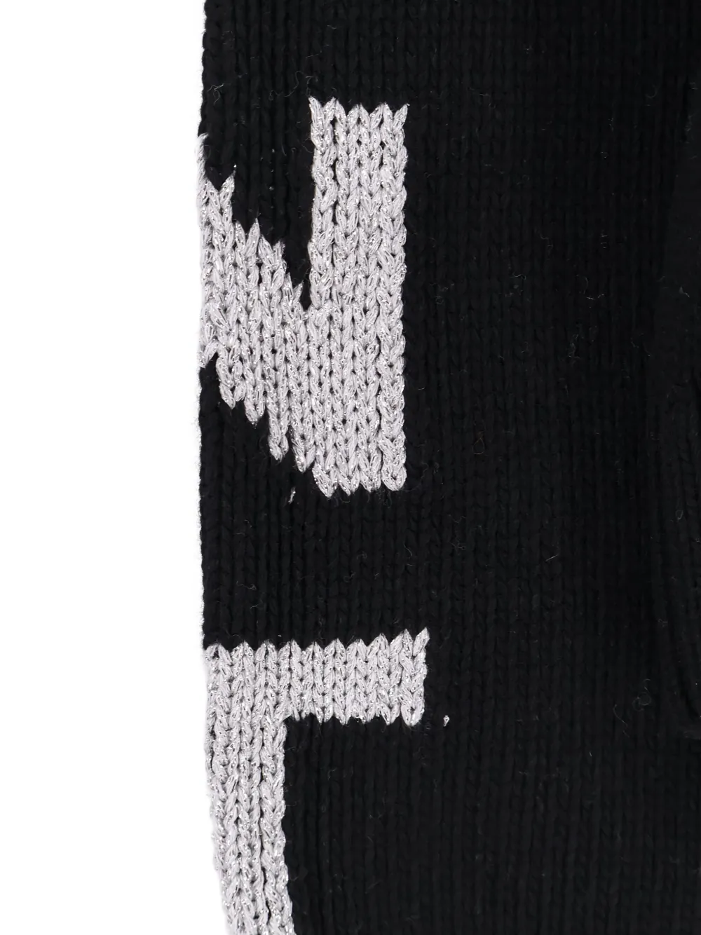 Mc2 Saint Barth Cable-knit Logo Sweater In Black