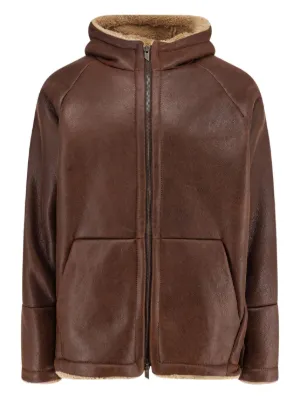 Salvatore Santoro Hooded Zip Leather Jacket | Green | FARFETCH JO