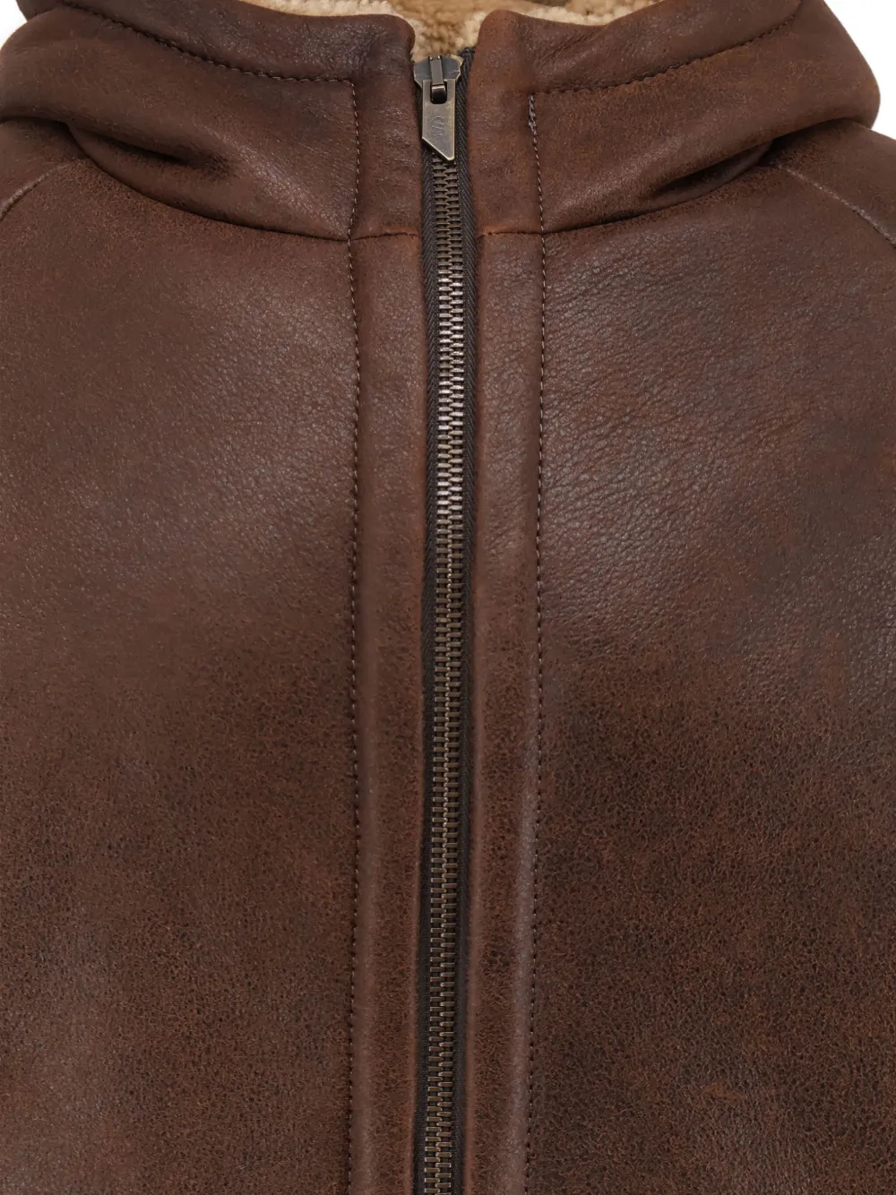 Salvatore Santoro Shearling Hooded Jacket In Brown