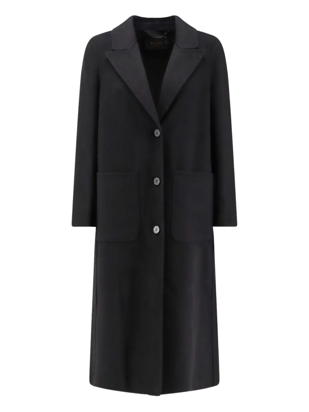 Paltò Patch-pocket Peak-lapels Coat In Black
