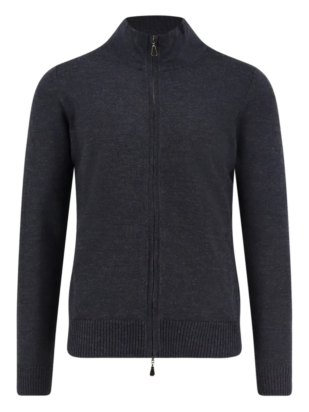 ALPHA STUDIO zip ribbed-knit wool cardigan | gris | Image 1