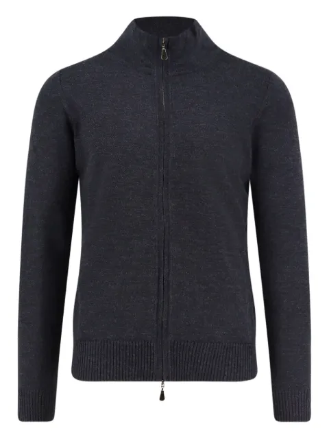 ALPHA STUDIO zip ribbed-knit wool cardigan