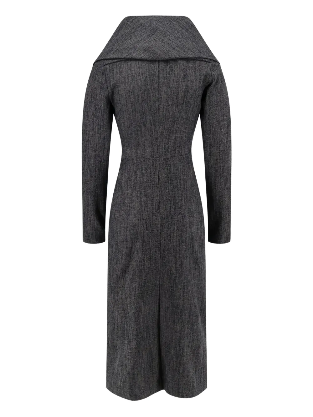 Alberta Ferretti ruffled long-sleeve midi dress - Grijs