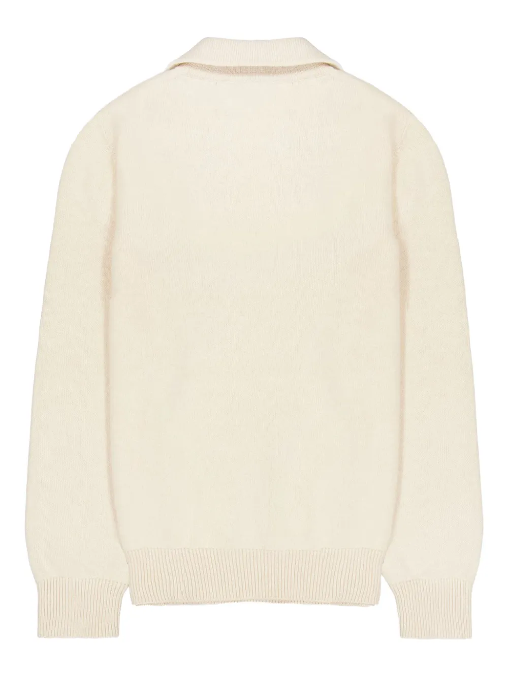 Laneus ribbed-collar sweater - Beige