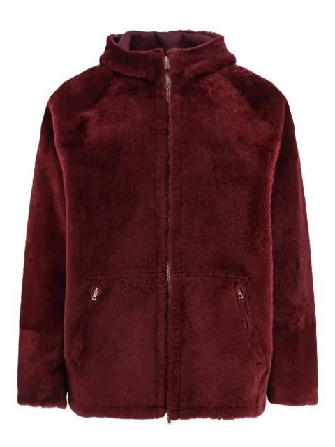 Salvatore Santoro reversible shearling hooded zip jacket