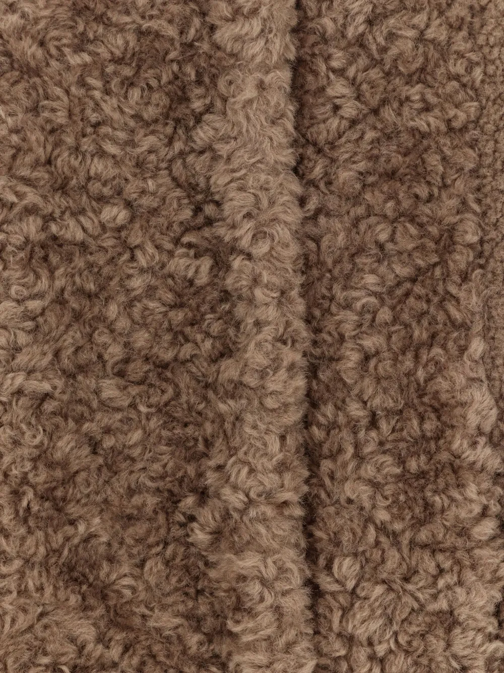 Hugo Boss Concealed-closure Coat In Faux Fur In Brown