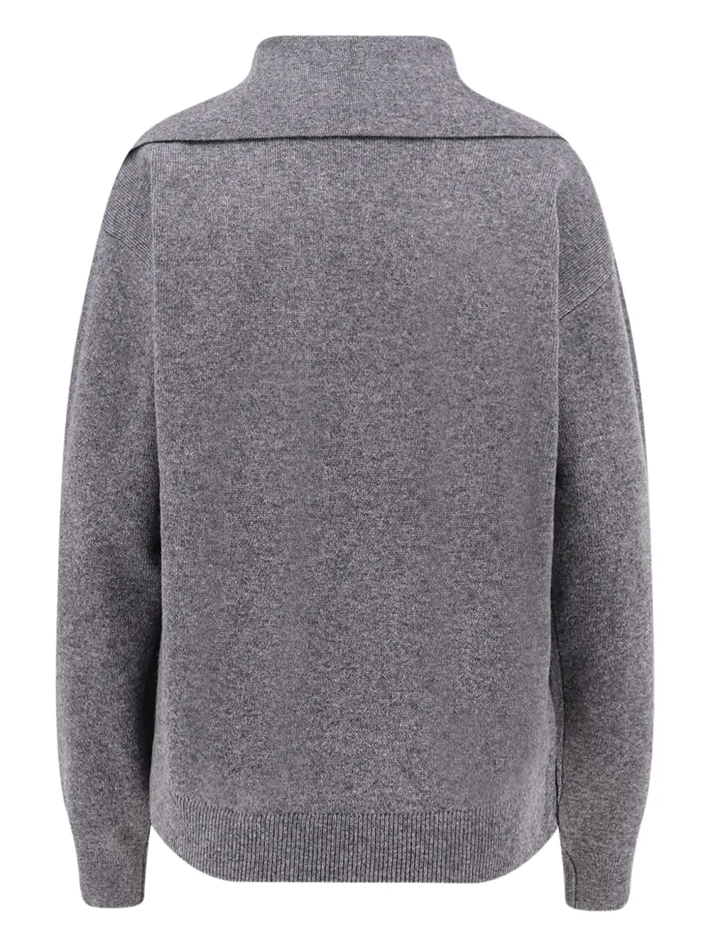 Hugo Boss Maxi Collar Lace Insert Sweater In Gray